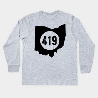419 Area Code Ohio Kids Long Sleeve T-Shirt